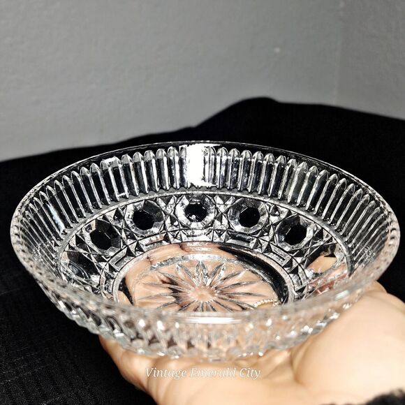 Vtg Indiana Glass Fruit Bowl Windsor Royal Brighton Pattern Dessert Berry Clear - Picture 9 of 11